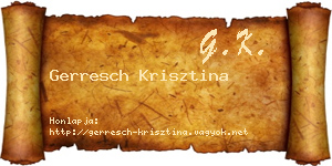 Gerresch Krisztina névjegykártya